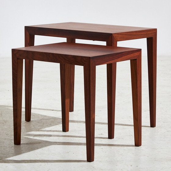 Image 1 of Vintage model 163 palissander nesttafels van Severin Hansen voor Haslev Møbelfabrik
