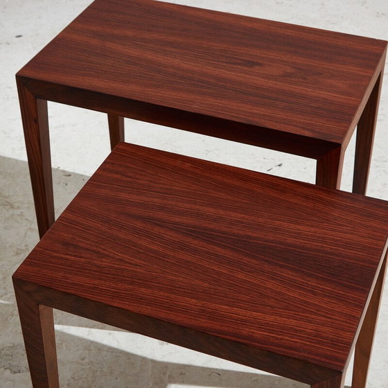 Image 1 of Vintage model 163 palissander nesttafels van Severin Hansen voor Haslev Møbelfabrik