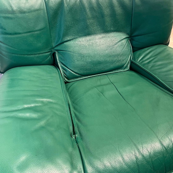Image 1 of Design fauteuil leer - Nicoletti Salotti - groen/zwart
