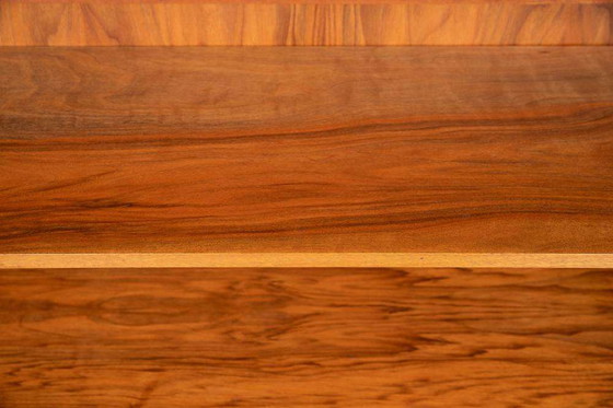 Image 1 of Vintage walnoot wandkast haarspeld, midmod walnut bookcase