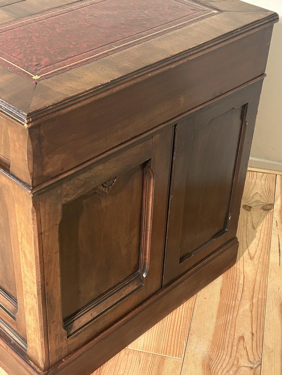 Image 1 of Unieke Engelse Vintage Bureau Met Uitdraaiende Ladenblokken