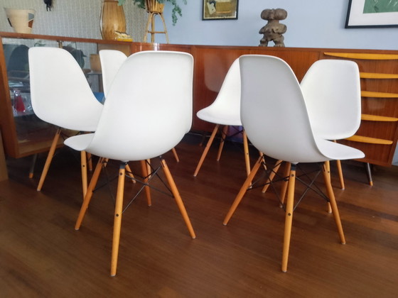 Image 1 of 6x Eames DSW eetkamerstoel Vitra