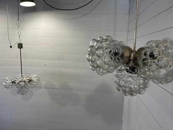 Image 1 of Prachtige handgemaakte Spoetniklamp van glas en chroom