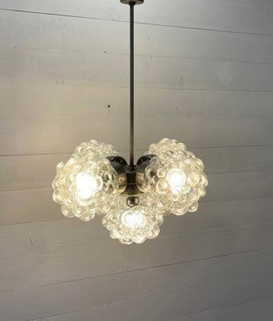 Image 1 of Prachtige handgemaakte Spoetniklamp van glas en chroom