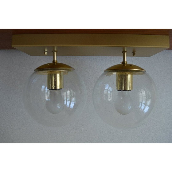 Image 1 of Vintage plafondlamp in metaal en messing van Kamenicky Senov