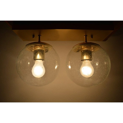 Vintage plafondlamp in metaal en messing van Kamenicky Senov