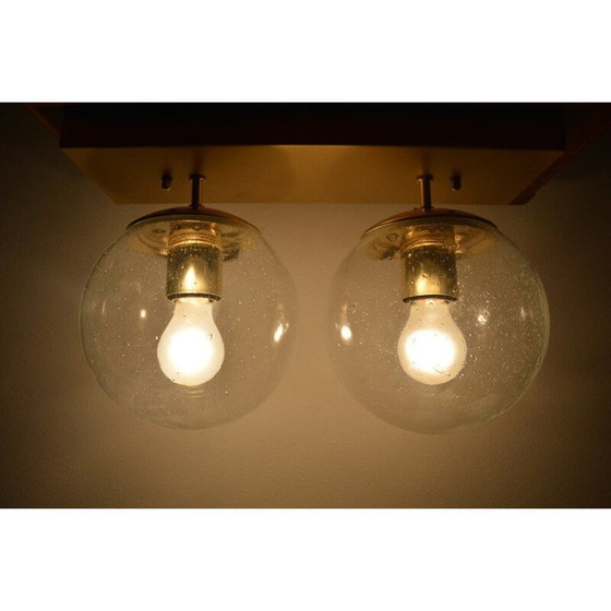 Image 1 of Vintage plafondlamp in metaal en messing van Kamenicky Senov