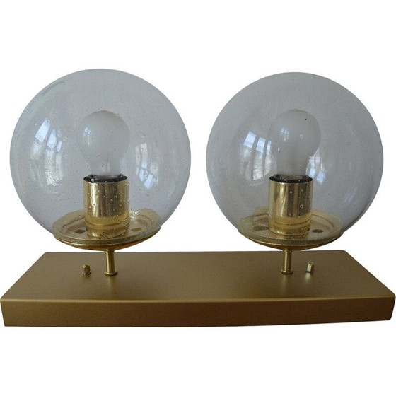 Image 1 of Vintage plafondlamp in metaal en messing van Kamenicky Senov