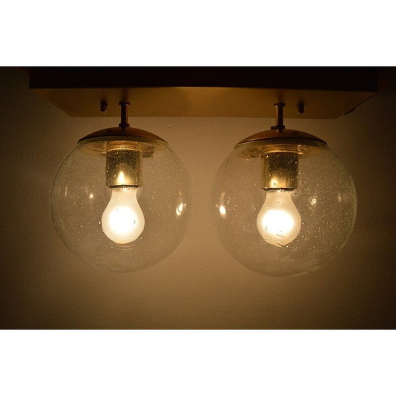 Image 1 of Vintage plafondlamp in metaal en messing van Kamenicky Senov