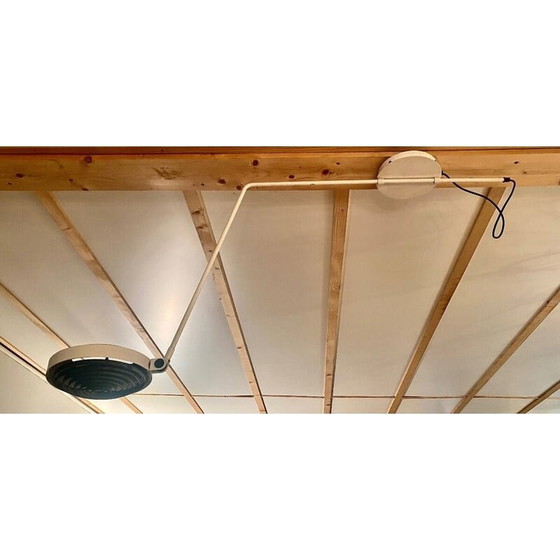 Image 1 of Vintage wandlamp in wit gelakt metaal, 1970