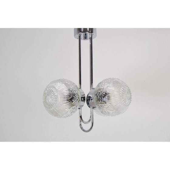 Image 1 of Paar mid-century chromen kroonluchters van Instala Decin, Tsjecho-Slowakije 1970