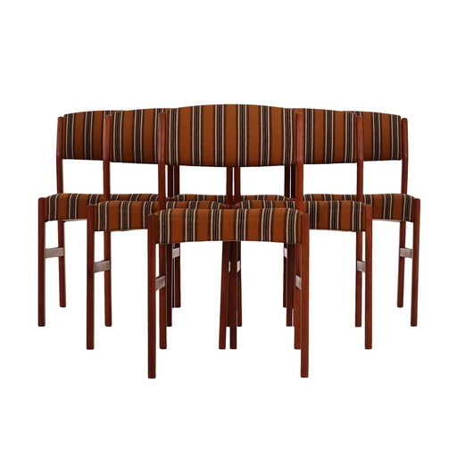 Set van zes teakhouten stoelen, Deens ontwerp, 1970S, Productie: Denemarken