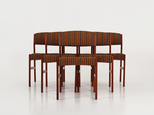 Set van zes teakhouten stoelen, Deens ontwerp, 1970S, Productie: Denemarken