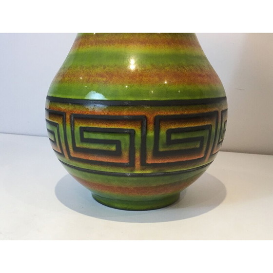 Image 1 of Vintage lamp van keramiek met Griekse sleutel, Frankrijk 1970