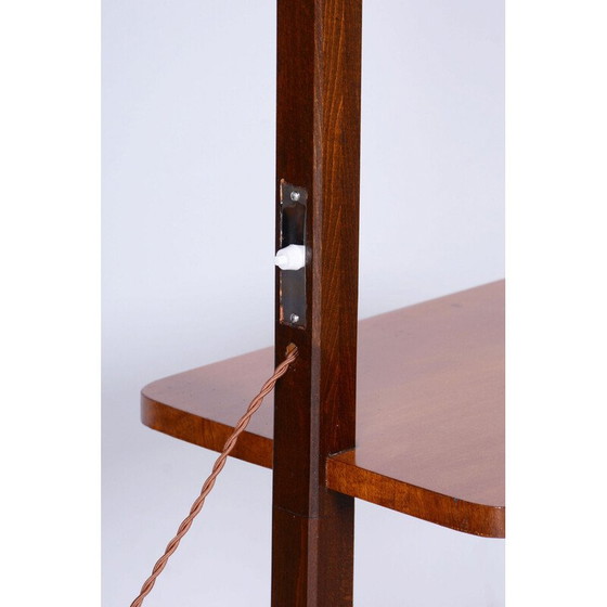 Image 1 of Vintage Art Deco vloerlamp in walnoot en beuken door Jindrich Halabala voor Up Zavody, Tsjecho-Slowakije 1930