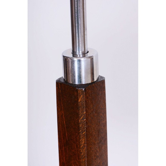 Image 1 of Vintage Art Deco vloerlamp in walnoot en beuken door Jindrich Halabala voor Up Zavody, Tsjecho-Slowakije 1930