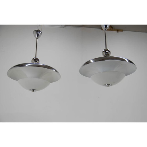 Paar vintage Bauhaus kroonluchters van Franta Anyz, jaren 1930