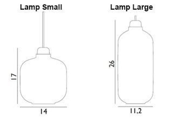 Image 1 of Set Van 2 Normann Kopenhagen Amp Lampen Smoke/Black, 1X Small + 1X Large 