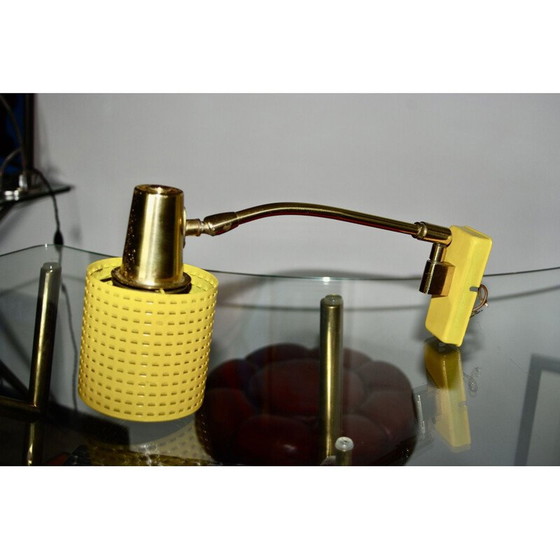 Image 1 of Vintage verstelbare wandlamp in staal en messing, Duitsland 1960