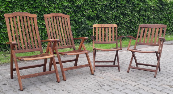 Image 1 of 4 Hartman Mesch Selection teak tuinstoelen, inklapbaar