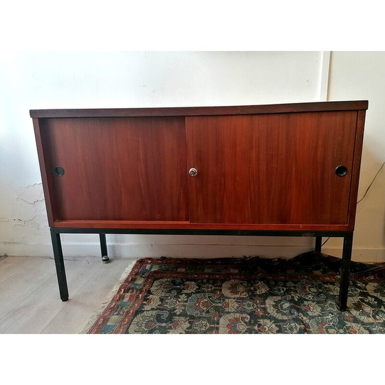 Image 1 of Vintage teakhouten dressoir met 2 schuifdeuren, 1960