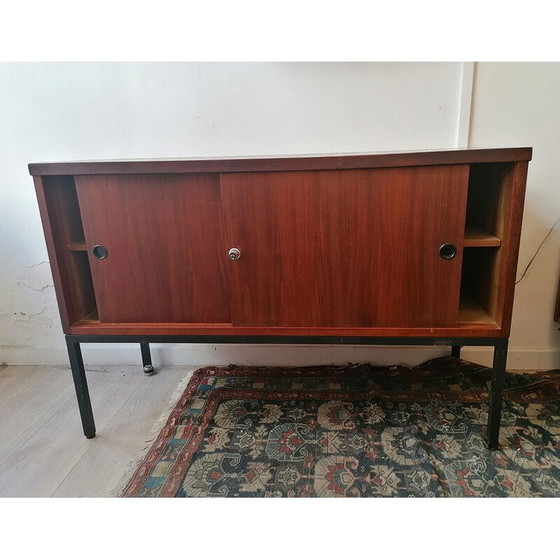 Image 1 of Vintage teakhouten dressoir met 2 schuifdeuren, 1960