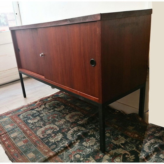 Image 1 of Vintage teakhouten dressoir met 2 schuifdeuren, 1960