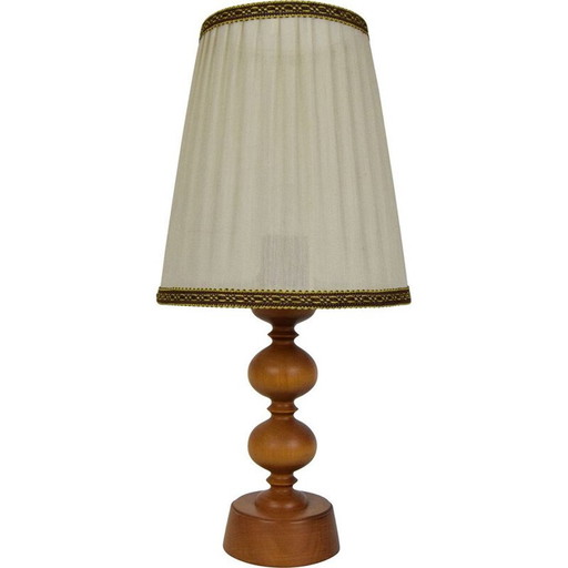 Vintage houten tafellamp, Tsjecho-Slowakije 1960