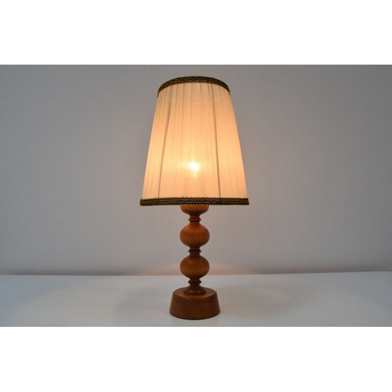 Image 1 of Vintage houten tafellamp, Tsjecho-Slowakije 1960