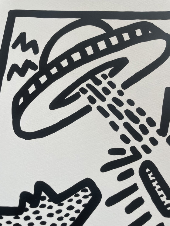 Image 1 of Keith Haring (1958-1990), Honden met ufo's,1982