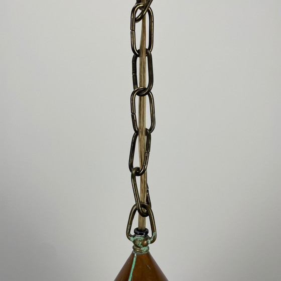 Image 1 of Conische koperen hanglamp van E.S Horn Aalestrup, Denemarken 1950
