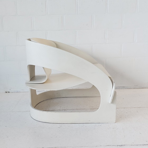 Image 1 of Joe colombo 4801 chair zetel Kartell 1960's plywood cream white