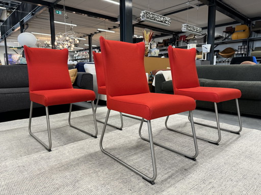 4 Jess Design Largo eetkamerstoelen rood 