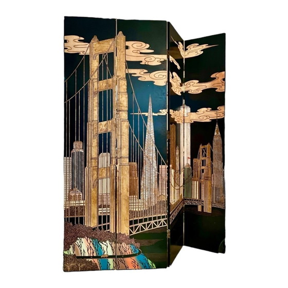 Image 1 of Vintage kamerscherm van Fournier Decoratie Parijs, Frankrijk 1980S