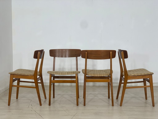 Deense teak farstrup stoelen eetkamerstoelen vintage