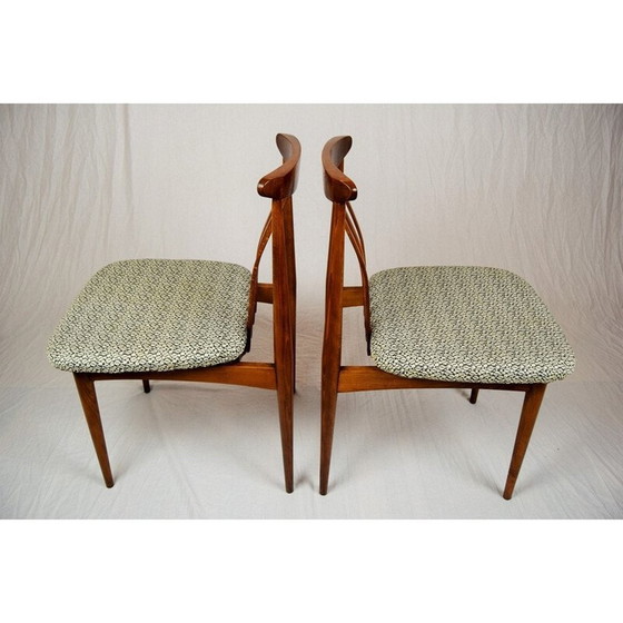 Image 1 of Set van vier beklede eetkamerstoelen, Tsjecho-Slowakije - 1960