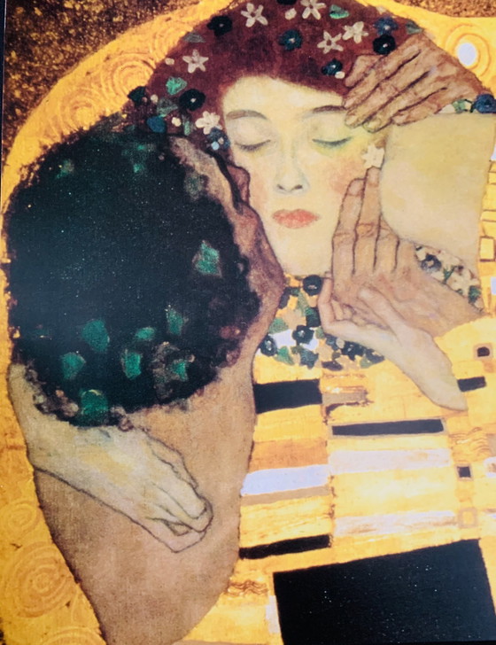 Image 1 of Gustav Klimt (1862-1918),  "The Kiss". Authorized Offset Colour Lithograph, High Quality, Groot Formaat, In Uitstekende Staat.