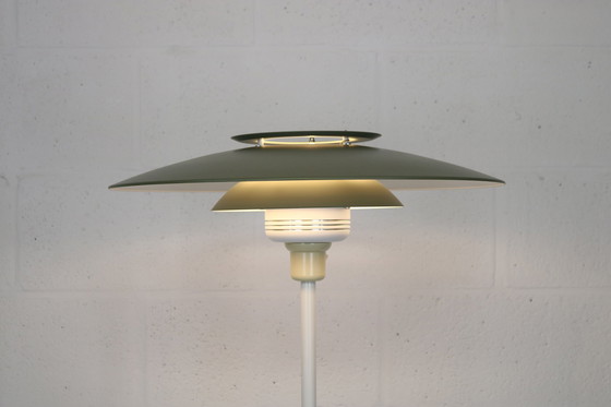 Image 1 of Vintage Deense Vloerlamp In Groen En Witte Tinten