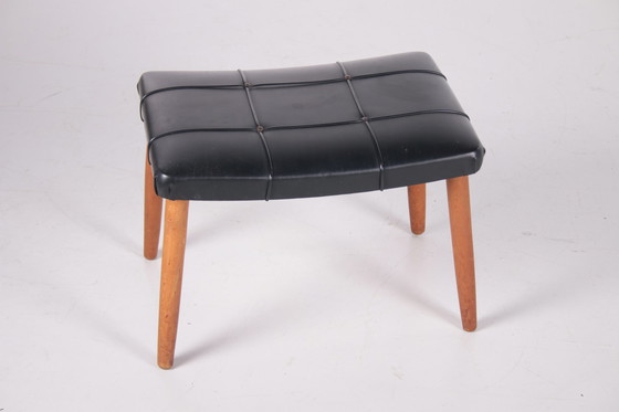 Image 1 of Deense vintage poef of hocker uit de 1960