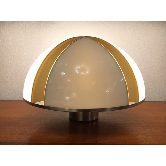Image 1 of Vintage paddestoel lamp in plexi en roestvrij staal, 1970
