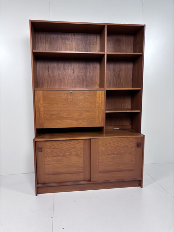 Image 1 of Vintage Teak Domino Kast Highboard Secretaire