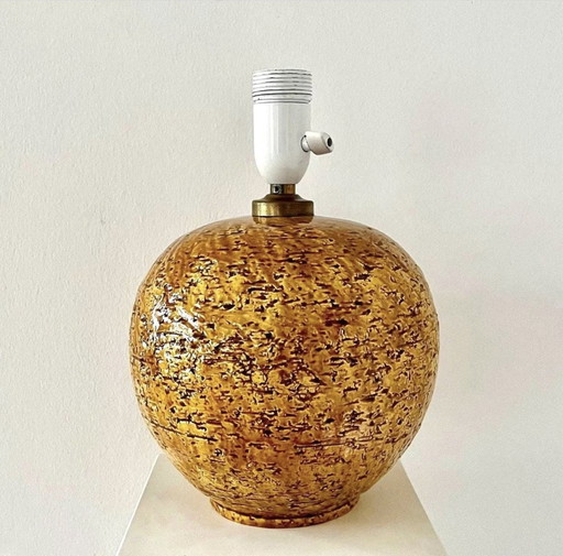 Grote Gunnar Nylund Rörstrand Zweden, Chamotte, Lampvoet, Tafellamp, Vintage Midcentury,