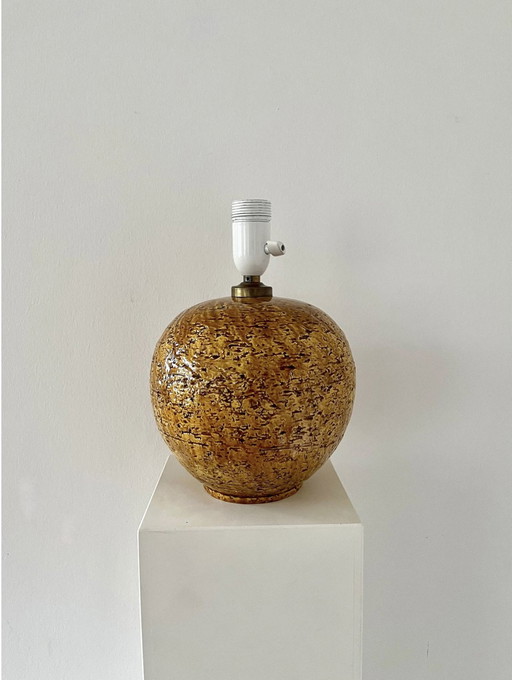 Grote Gunnar Nylund Rörstrand Zweden, Chamotte, Lampvoet, Tafellamp, Vintage Midcentury,