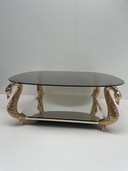 Vintage salontafel met messing zwanen