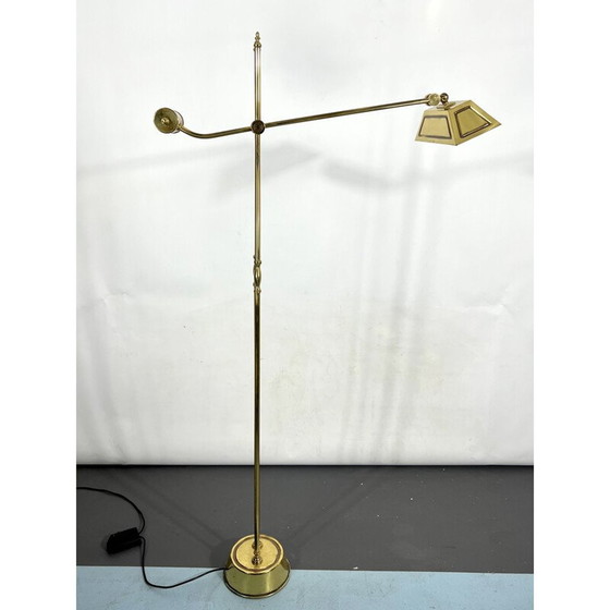 Image 1 of Verstelbare vintage vloerlamp in massief messing, Italië 1970