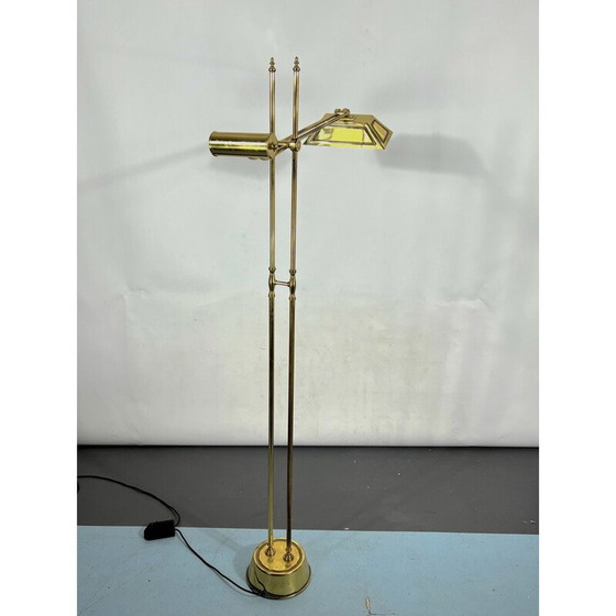 Image 1 of Verstelbare vintage vloerlamp in massief messing, Italië 1970