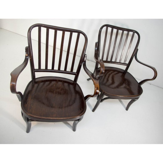Image 1 of Paar vintage model n° 752 fauteuils in gebogen hout van Josef Frank voor Thonet, Tsjecho-Slowakije 1933