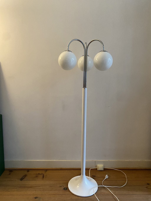 Space Age Bollamp Ikea Harmonie 1970 Wit Vloerlamp 