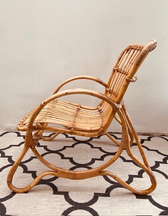 Image 1 of Rotan Bamboe Rohe fauteuil lounge stoel Dutch Design