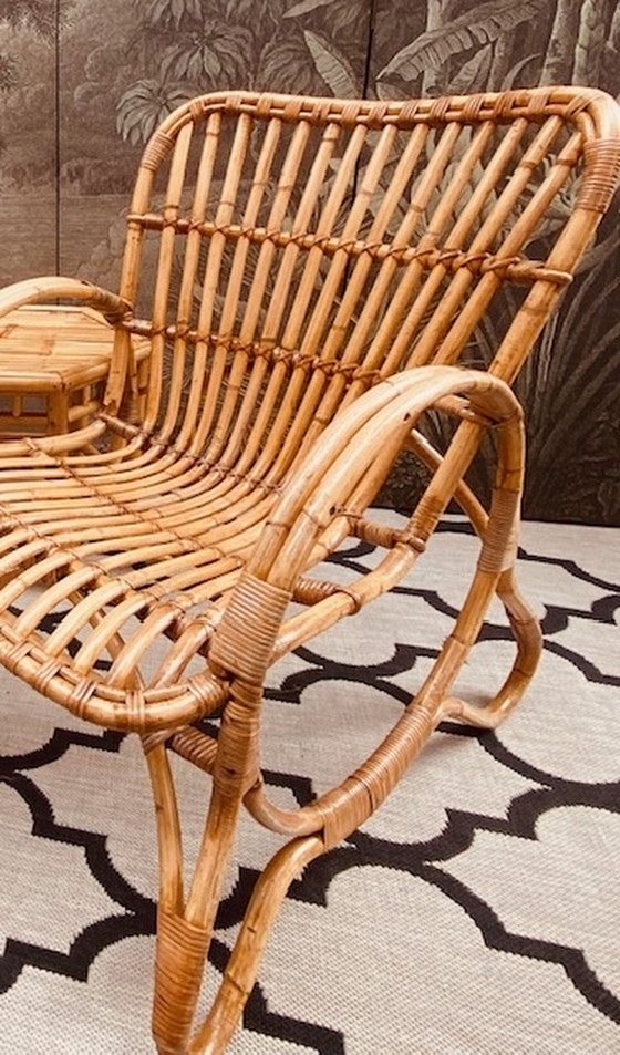 Image 1 of Rotan Bamboe Rohe fauteuil lounge stoel Dutch Design